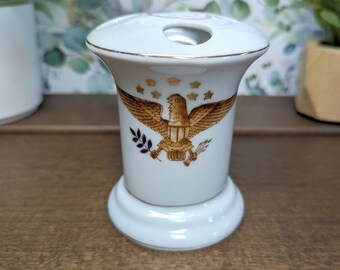 Vintage porcelain American Eagle Toothbrush holder