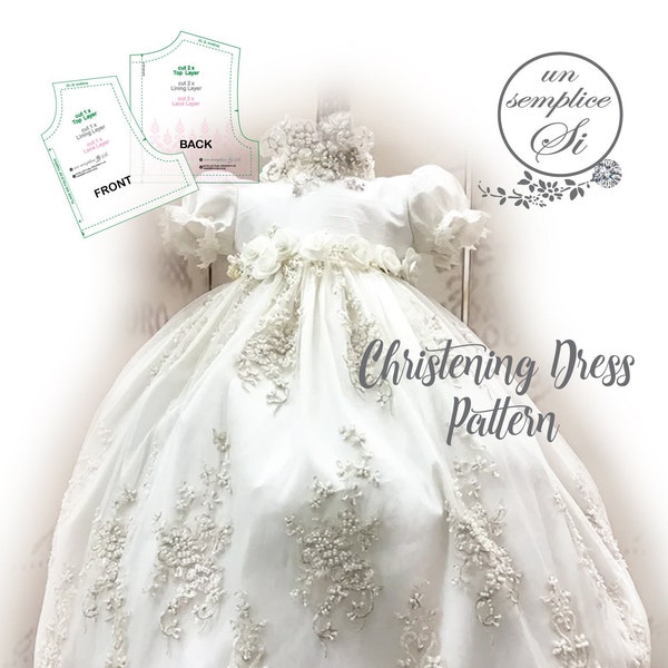 Christening Dress Pattern , Baptism  Dress Pattern, PDF Sewing Pattern, Blessings Dress  PDF Sewing Pattern, Baby Booties Pattern,