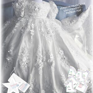 Patron Robe de Baptême Bébé PDF – Couture Enfant, Robe de Cérémonie, Cadeau Naissance Personnalisé, Patron PDF Fille ou Garçon