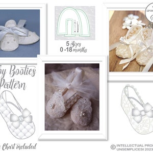 Baby Booties Pattern, Christening Shoes, Baptism Shoes Pattern, PDF Sewing Pattern, Booties PATTERN, Baby Shoes 5 Sizes PDF Sewing Pattern