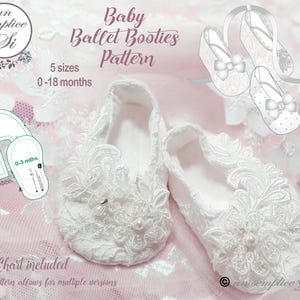 Baby Booties Pattern, Baby Ballet Slipper , Christening Shoes, Baptism Shoes Pattern, PDF Sewing Pattern,  Baby Shoes Pattern