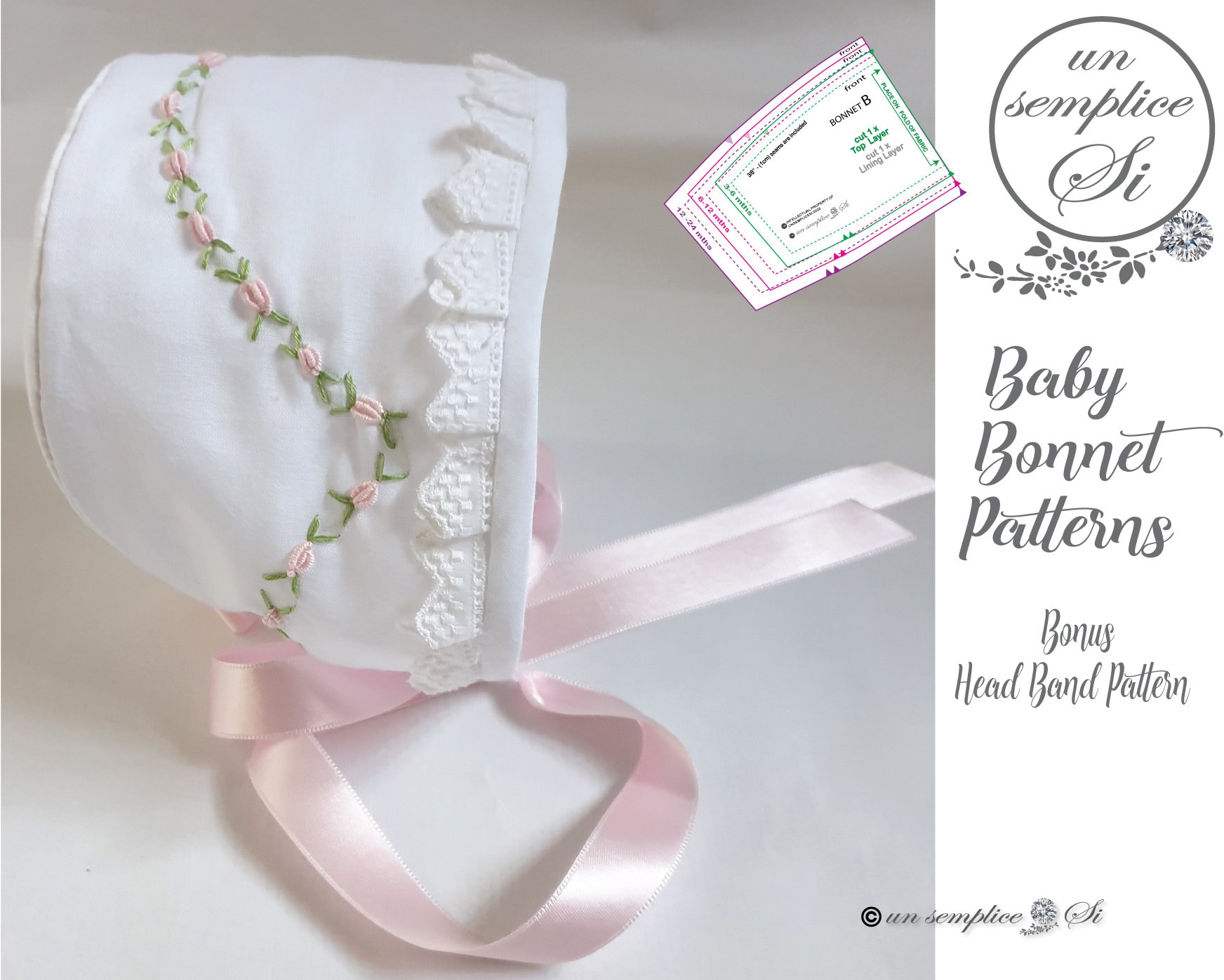 Baby Pattern, Christening Caps, Baptism Pattern, Baby