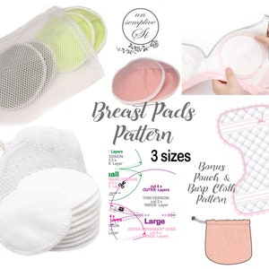Nursing Pad Pattern, Contoured Nursing Pad, Breast Pad , Reusable Nursing Pad Pattern, DIY Nursing Pad PDF