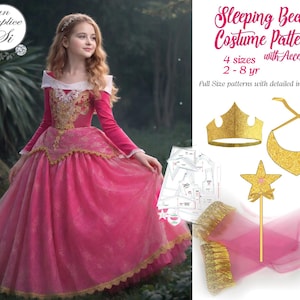 Sleeping Beauty-Inspired Princess Dress Sewing Pattern : Costume Pattern PDF Download (Sizes 2-8)