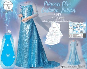 elsa princess dress pattern How to Sew Elsa's Dress from Frozen 2 (Elsa Cosplay Sewing Tutorial)