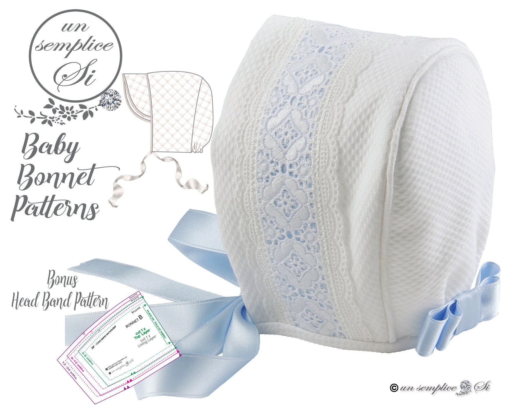 Baby Pattern, Christening Caps, Baptism Pattern, Baby