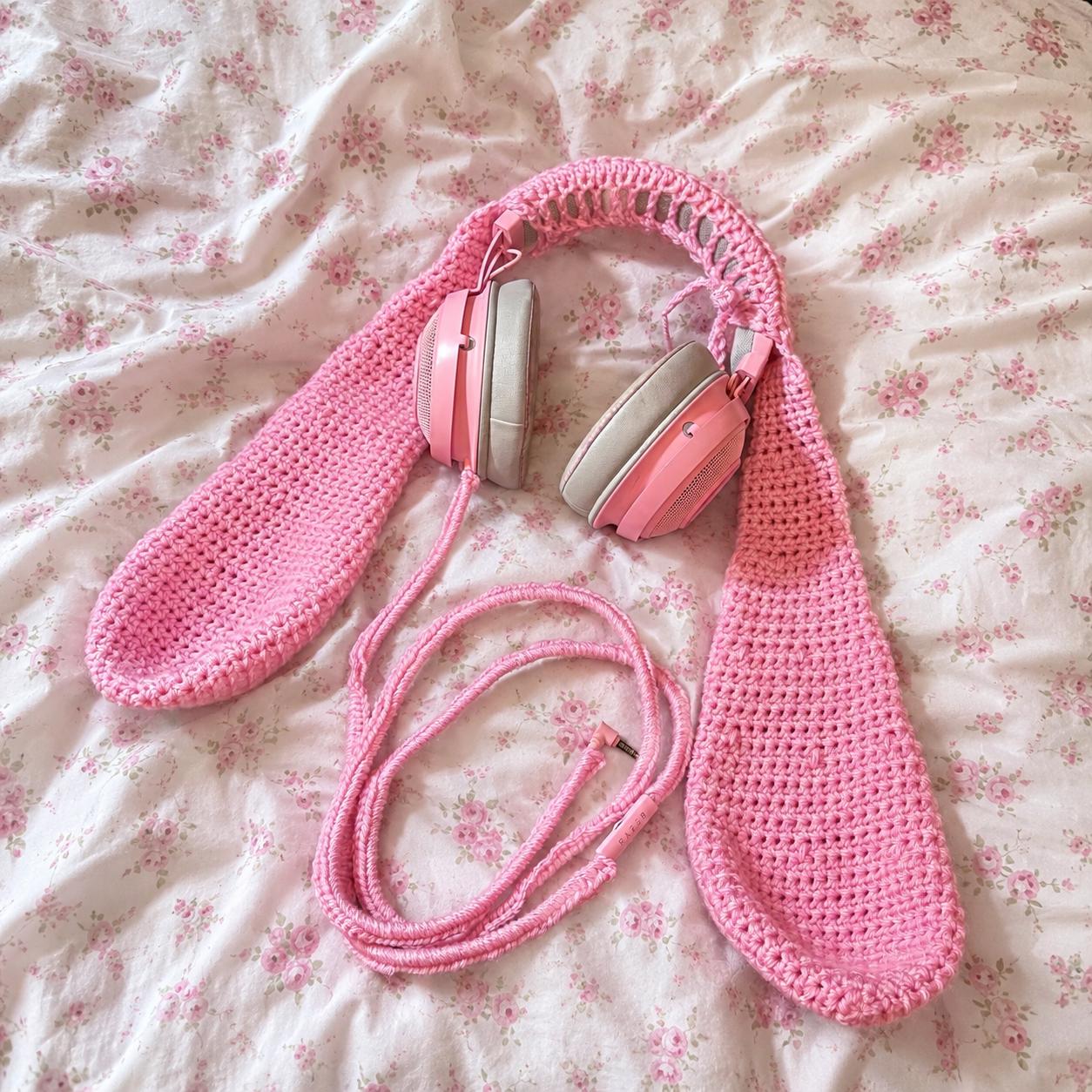Crochet at ear headphone cover - Etsy 日本