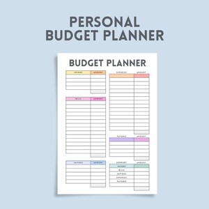 Editable PDF Personal Budget Planner Template Printable A4 Printable Editable PDF Budget planner Template Instant Downloadable