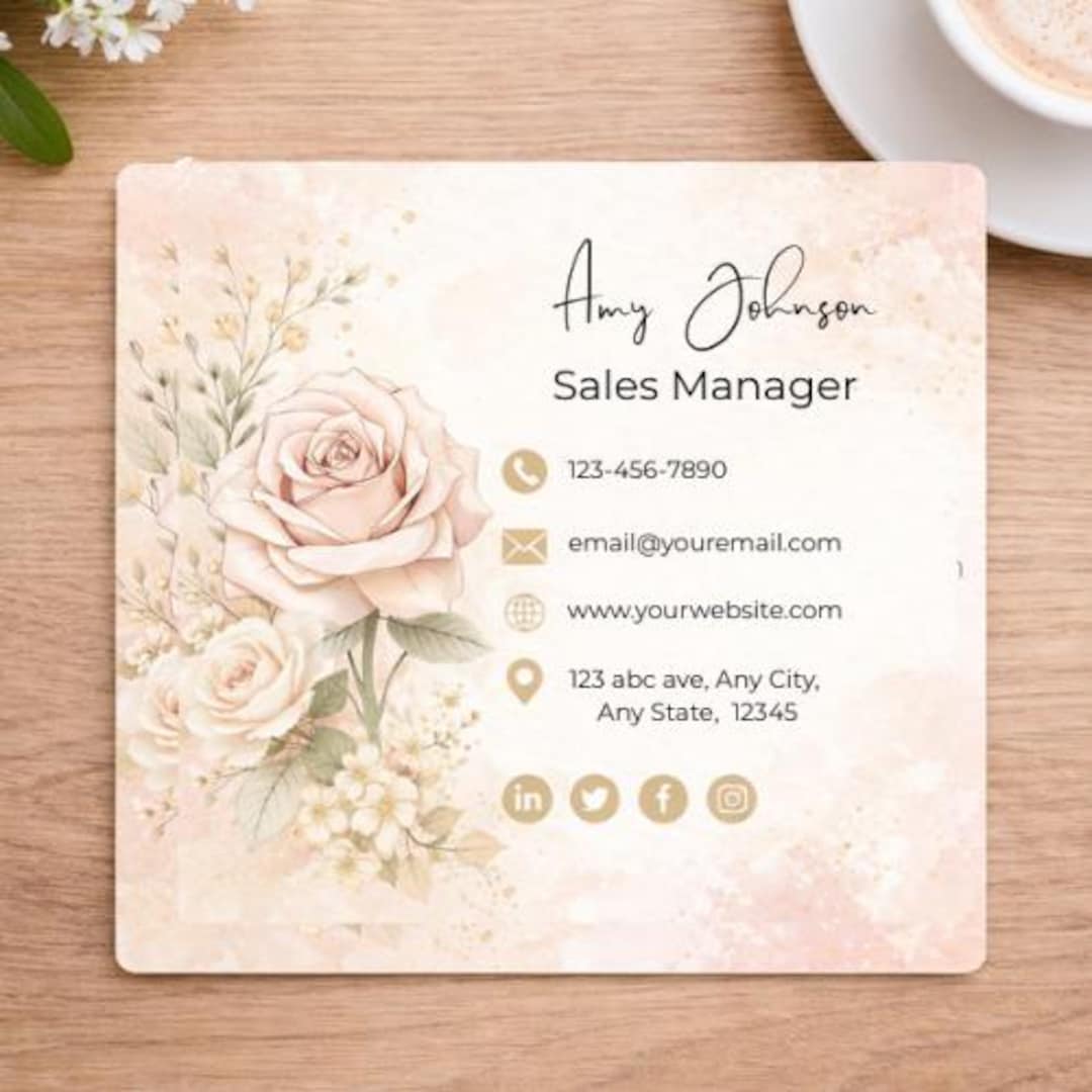 Floral Watercolor Email Signature Template - Elegant Business Contact ...