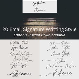 Digital Editable 20 Email Signature Writing Fonts Customized Email Signature Writing