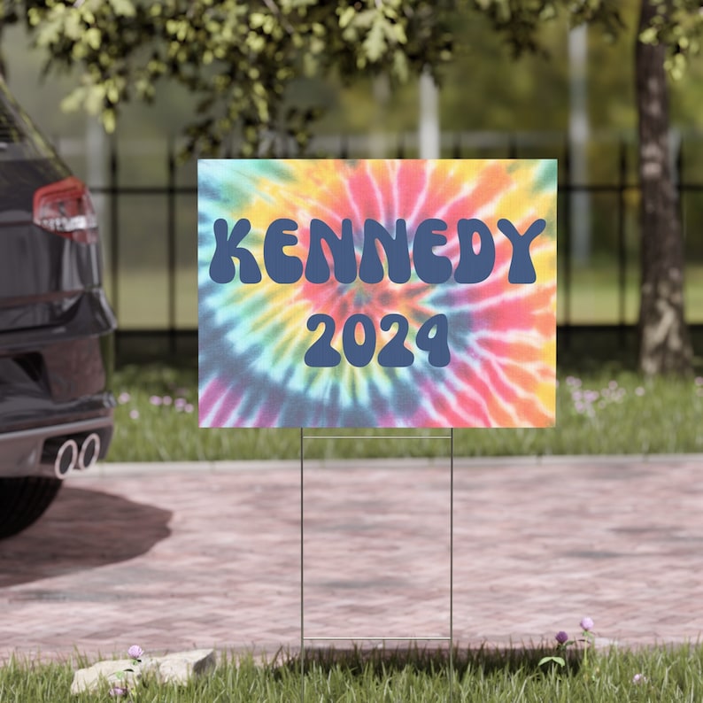 Kennedy Yard Sign, Tie Dye RFK JR Yard Sign, Kennedy Sign, Rfk Lawn