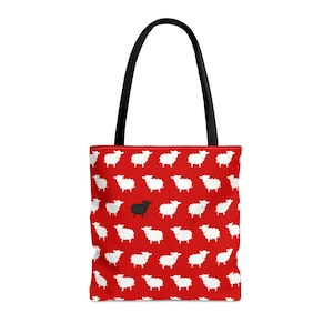 Black Sheep Tote Bag, Inspired by Princess Diana's Black Sheep Sweater, Sheep Tote Bag, Black Sheep Bag