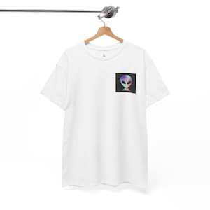 Gradient Alien Graphic Unisex Softstyle T-Shirt, Casual Tee, Gift for Sci-Fi Lovers, Cool Graphic Tee, Unisex Apparel, Alien Art, Custom Tee