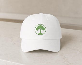 Embroidered Tree Silhouette Dad Cap: Nature Lover Hat