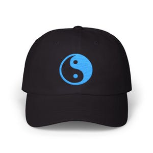 Teal Yin Yang Classic Cap, einstellbarer Unisex Hut, Geschenk für alle, Outdoor-Aktivitäten, individuelle Stickerei, Yin Yang Hut