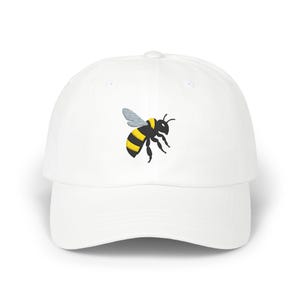 Bumblebee gestickte klassische Dadkappe, Geschenkidee, lässiger Hut, Sommerzusatz, justierbarer Hut, einzigartige Geschenkidee, gestickter Hut, Biene