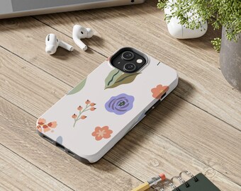 Botanical iPhone Case: Pastel Floral Art, Tough Protection
