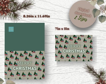 CHRISTMAS CARD, MERRY Christmas, Gift card, Christmas digital, Christmas gift card, Christmas tree, Christmas truck, Merry Christmas  green