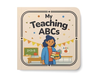 Lärarens ABC-kartongbok, alfabetsgåva för lärare, babyshowergåva för lärare, skolbok för bebisar