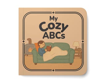 Mysig ABC-kartongbok, mysbok för baby, hygglig babyshowerpresent, presentbok för nybliven mamma