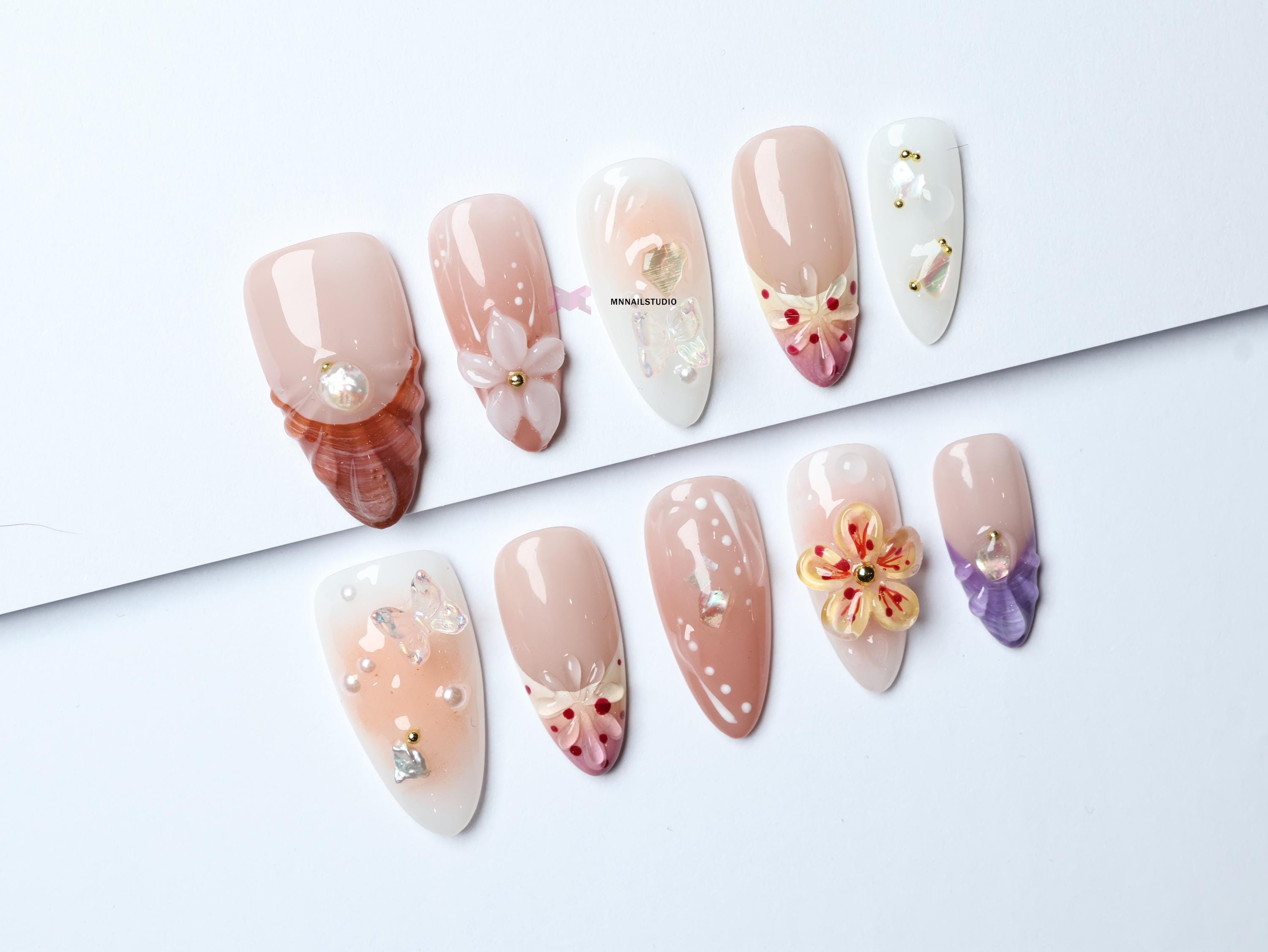 Bold Abstract 3D Nail Designs for Parties