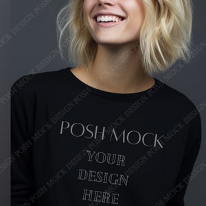 Gildan 18000 Black Mockup | Black Gildan Sweatshirt Mockup | Sweatshirt Model Mockup | Simple Mockup | Gildan Oversized Crewneck Mockups