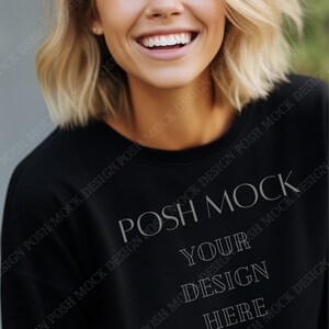Gildan 18000 Black Mockup | Black Gildan Sweatshirt Mockup | Sweatshirt Model Mockup | Simple Mockup | Gildan Oversized Crewneck Mockups