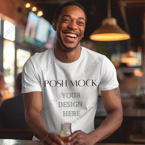 White Bella Canvas 3001 Mockup, White Unisex T-shirt Mock Up, T-Shirt Mockup, Male T-shirt Mock up, Tshirt Mockup, Male Model, Mens Shirt