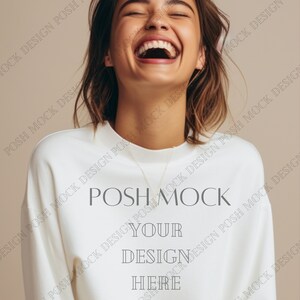 Gildan 18000 Mockup City | Gildan White Sweatshirt Mockup | Sweatshirt Model Mockup | Simple Mockup | White Gildan Oversized Crewneck Mockup
