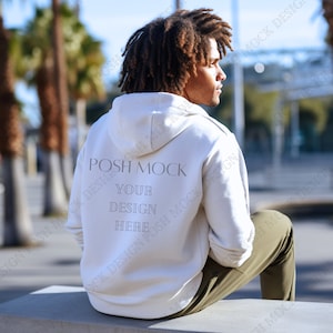 Lane Seven Sweat Shirt Lane Seven 14003 Mockup Adult Unisex Sweater Mockup White Lane Seven Back Sweatshirt Mockup Lane Seven LS 14003 Back