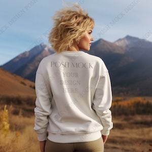 Lane Seven Mockup Lane Seven Oatmeal Heather Sweatshirt Back Retro Sweatshirt Back Mockup Lane Seven Back Mockup Sweatshirt Back Lane Seven