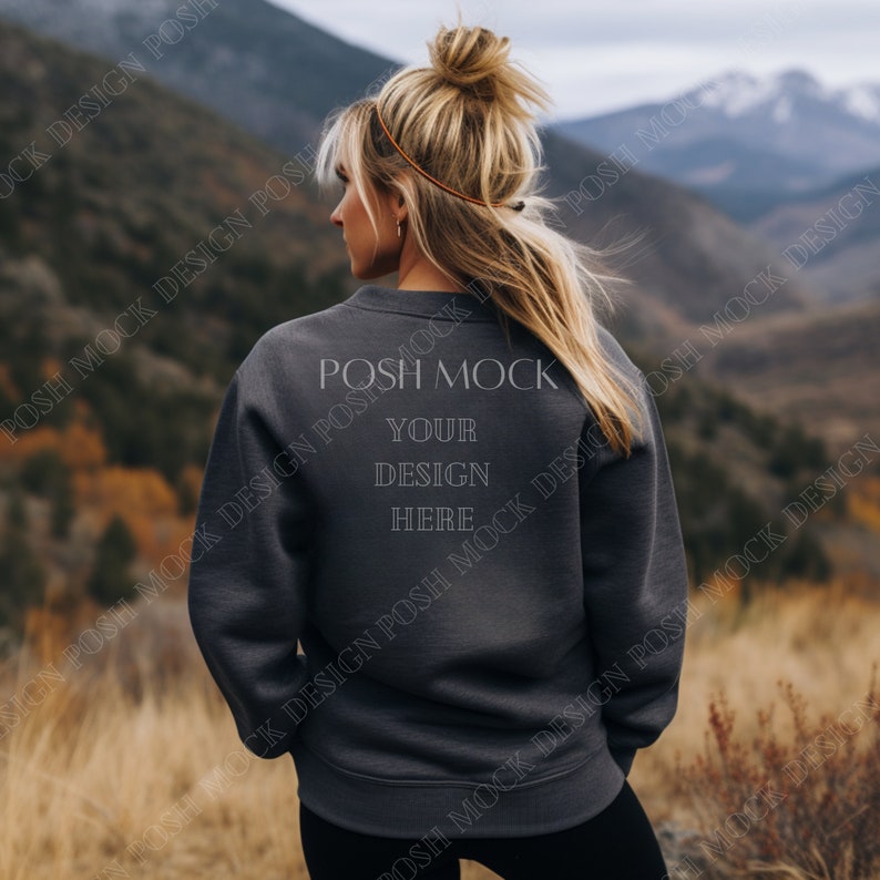 Mockup s Sweatshirt Winter Back Sweatshirt Back Lane Seven Retro Sweatshirt back Sweatshirt mockups Crewneck Sweater Mockup LS14004 Sweater image 1