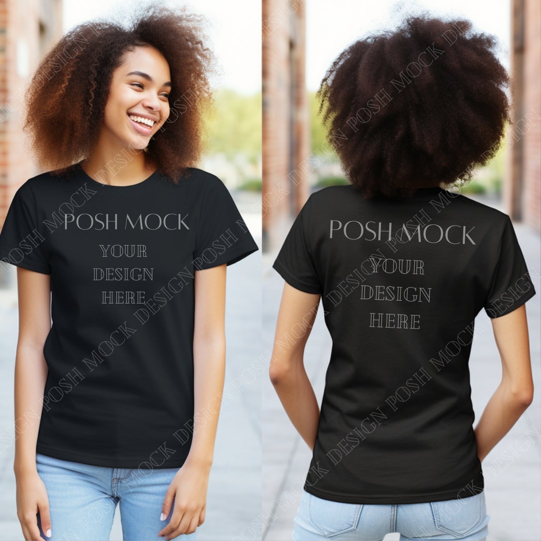Front Back Mock Frontback Modelmockup Front/back Bella Canvas 3001 T Shirtmockup ...