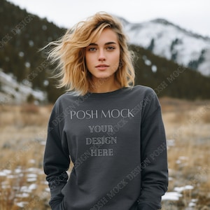 Artful Mockup Sweatshirt Winter Lane Seven Sweatshirt Lane Seven Retro Sweatshirt back Sweatshirt mockups Crewneck Sweater Mockup LS14004