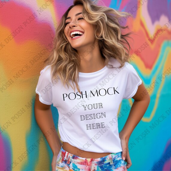 Bella Canvas 3001 Mockup, White Shirt mock, Shirt Mockups boho, T shirt Mockup, Female shirt mock, Mockup, Tshirt template, Print-on-demand