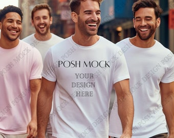 Pride White Bella Canvas 3001 Mockup, White Bella Canvas Mockup, Unisex Shirt Mockup, Pride Month Mockup, Gay Pride Model Mockup 3001, Tee