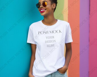 Bella & Canvas 3001 TShirt Mockup - Bella Canvas 3001 T Shirt - White Mockup T-Shirt Mockup - Oversized Mockup - Bella Canvas Model Mockup