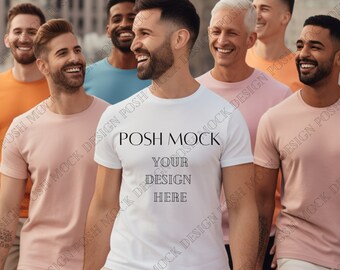 Pride White Bella Canvas 3001 Mockup, White Bella Canvas Mockup, Unisex Shirt Mockup, Pride Month Mockup, Gay Pride Model Mockup 3001, Tee