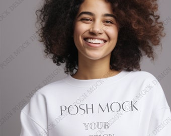 Gildan 18000 Mockup | Gildan White Sweatshirt Mockup | Gildan Model Mockup | Fall Mockup | Winter mockup | Gildan Oversized Crewneck Mockup