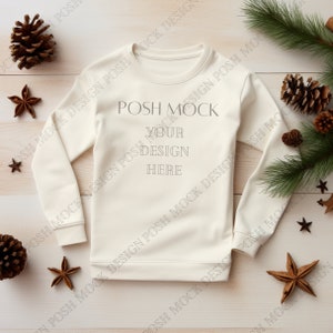 Lane Seven Christmas Mockup Fall Comfort Color Sweatshirts Lane Seven Oatmeal Sweater Crewneck Sweater Lane Seven LS14004 Sweatshirt Mock up