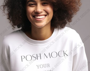 Gildan 18000 Mockup | Gildan White Sweatshirt Mockup | Gildan Model Mockup | Fall Mockup | Winter mockup | Gildan Oversized Crewneck Mockup