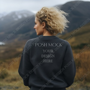 Mocku p Lane Seven Mockup Lane Seven Charcoal Heather Sweatshirt Mockup Artful Mockup LS14004 Charcoal Heather Sweater Sweatshirt Back Mock