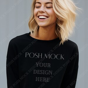 Gildan 18000 Black Mockup | Black Gildan Sweatshirt Mockup | Sweatshirt Model Mockup | Simple Mockup | Gildan Oversized Crewneck Mockups