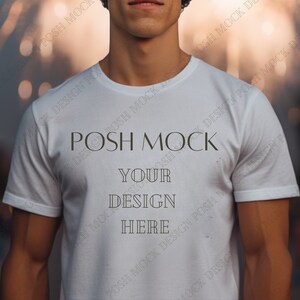 White Bella Canvas 3001 Mockup, T-Shirt Mockup, Male T-shirt Mockup, Model Mockup, 4th of July T-shirt Mockup, Male Shirt Mockup, Guy Shirt