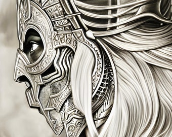 Spartan Warrior Helmet Art: Ancient Greek Decor (Digital Download)