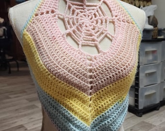 Pastel Spider Web Halter Top