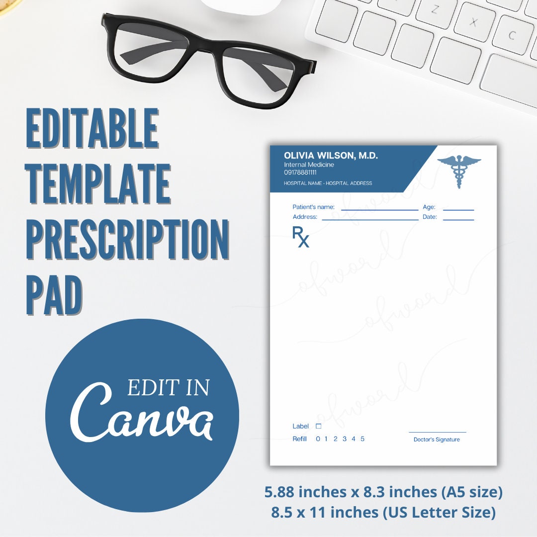 Prescription Pad Template | Rx Prescription Template | Doctor ...
