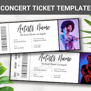 Bearbeitbare Konzertticket Vorlage, DIY Event Ticket, benutzerdefiniertes Konzertticket Geschenk, Überraschung druckbare Konzerttickets Geschenkidee, Canva Template
