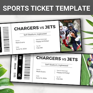 Bearbeitbare Sportticket-Vorlage, DIY-Sportticket, benutzerdefiniertes Sportticketgeschenk, Überraschungsgeschenkidee für druckbare Sporttickets, Canva-Vorlage