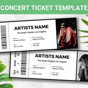 Bearbeitbare Konzertticket Vorlage, DIY Event Ticket, benutzerdefiniertes Konzertticket Geschenk, Überraschung druckbare Konzerttickets Geschenkidee, Canva Template